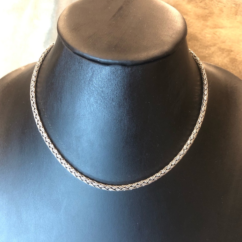 LOIS HILL Sterling Silver Byzantine Handcrafted Toggle Necklace